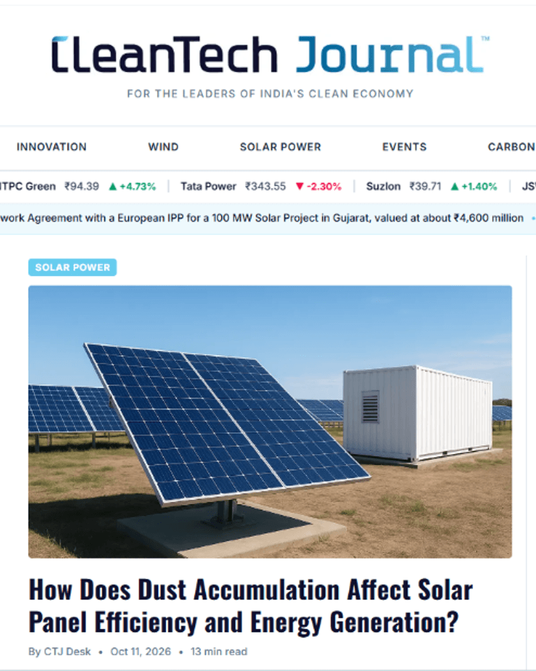 CleanTech Journal homepage on a tablet